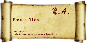 Mausz Alex névjegykártya